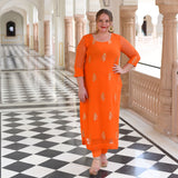 Tangerine Banarasi Pure Georgette Suit Set