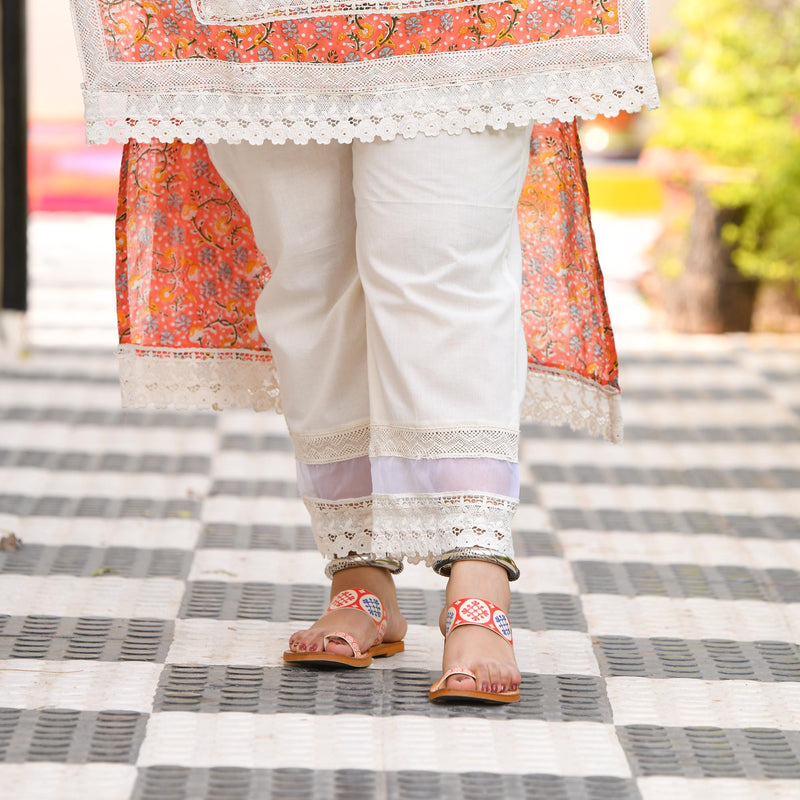 Tulip Wide-legged Chikan Lace Pants