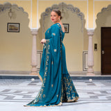 Oceanside Blue Sequin Chinon Sharara Set
