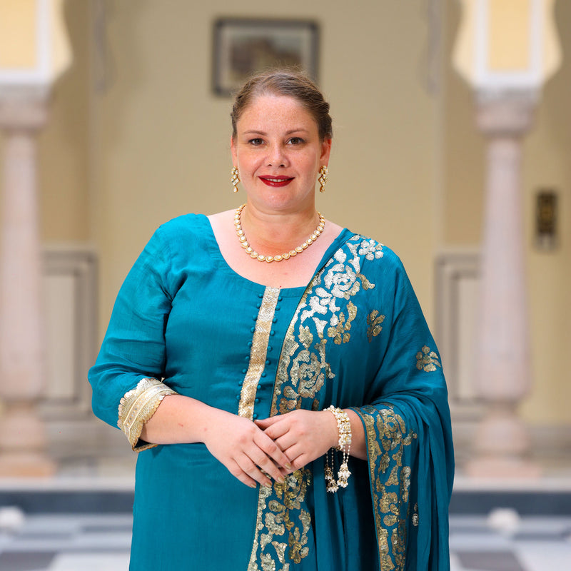 Oceanside Blue Sequin Chinon Sharara Set