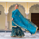 Oceanside Blue Sequin Chinon Sharara Set