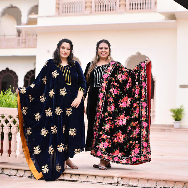 Black Mirage Velvet Majesty Suit Set