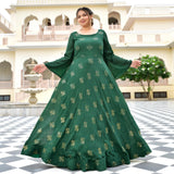Viridian Green Chinon Cocktail Dress