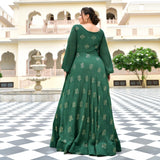 Viridian Green Chinon Cocktail Dress