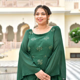 Viridian Green Chinon Cocktail Dress