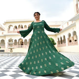Viridian Green Chinon Cocktail Dress