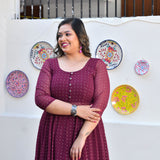 Plum Rose Mukeish Georgette Cape Set