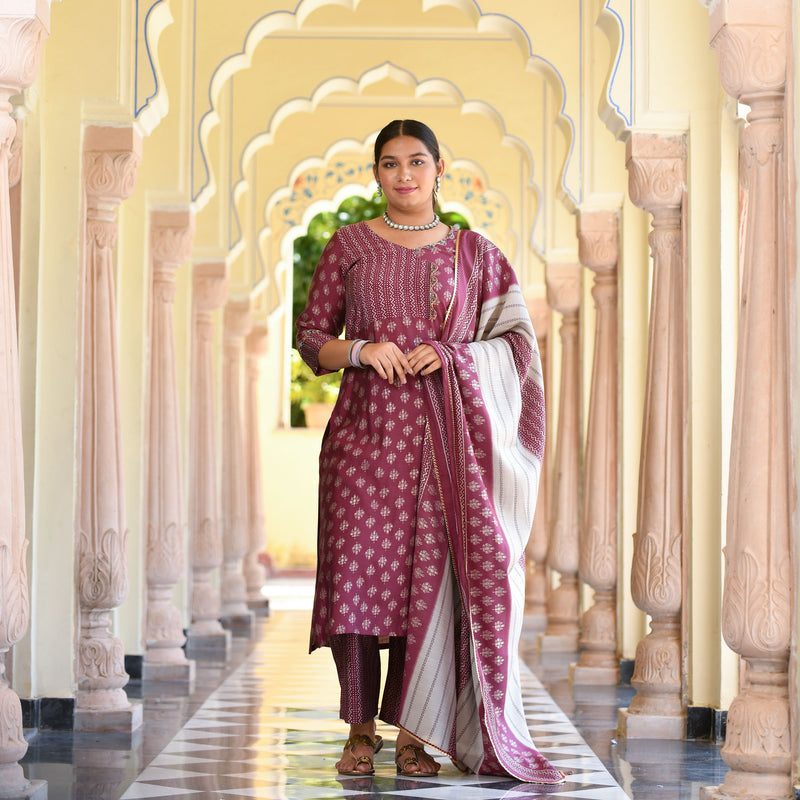 Dark Fuchsia Modal Kurta