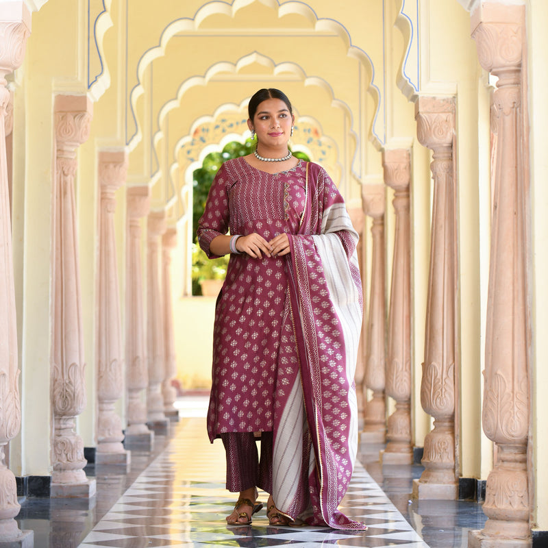 Dark Fuchsia Modal Kurta