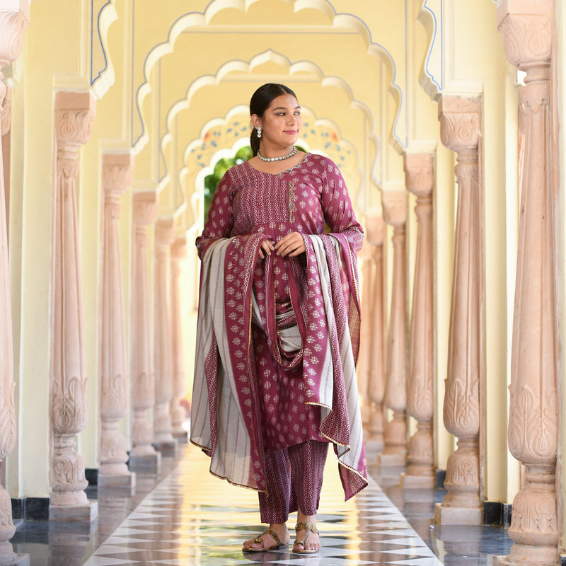Dark Fuchsia Modal Kurta