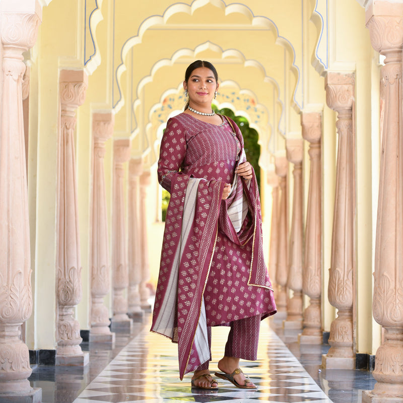 Dark Fuchsia Modal Kurta