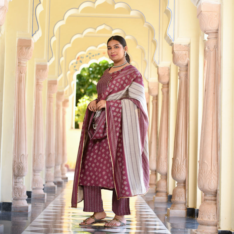 Dark Fuchsia Modal Kurta
