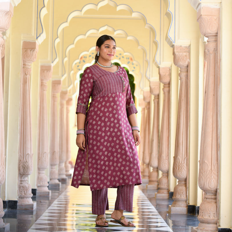 Dark Fuchsia Modal Kurta