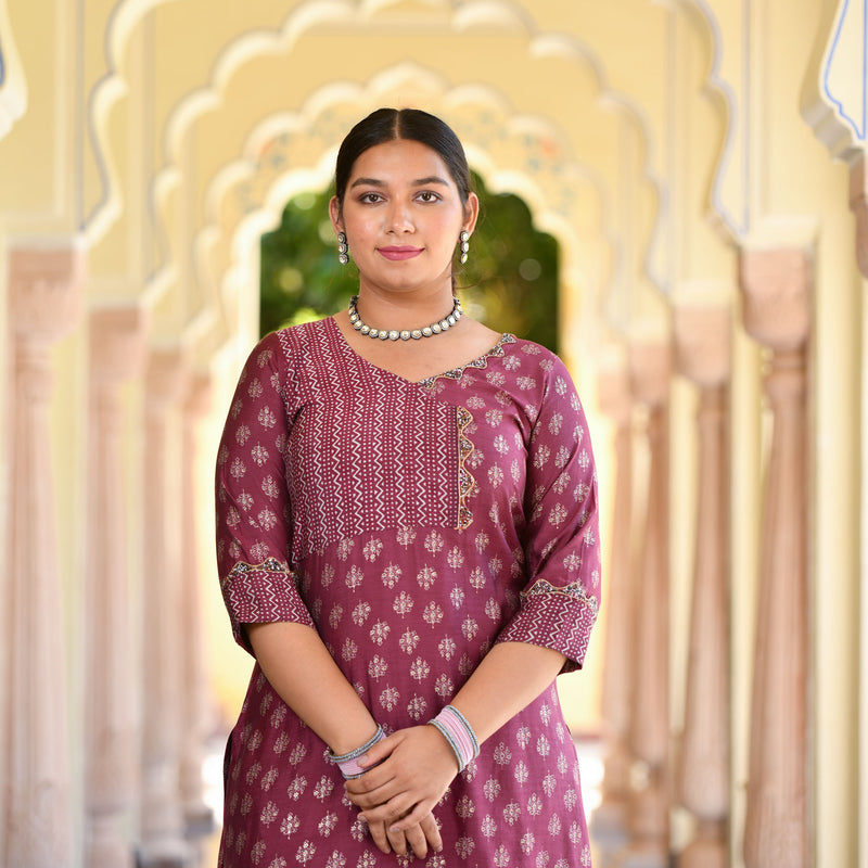 Dark Fuchsia Modal Kurta