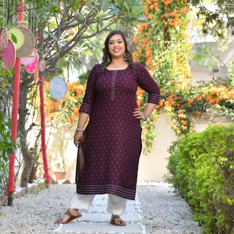 Antique Fuschia Rayon Kurta