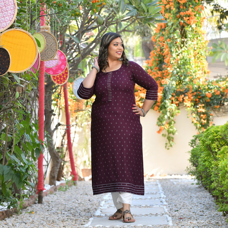 Antique Fuschia Rayon Kurta