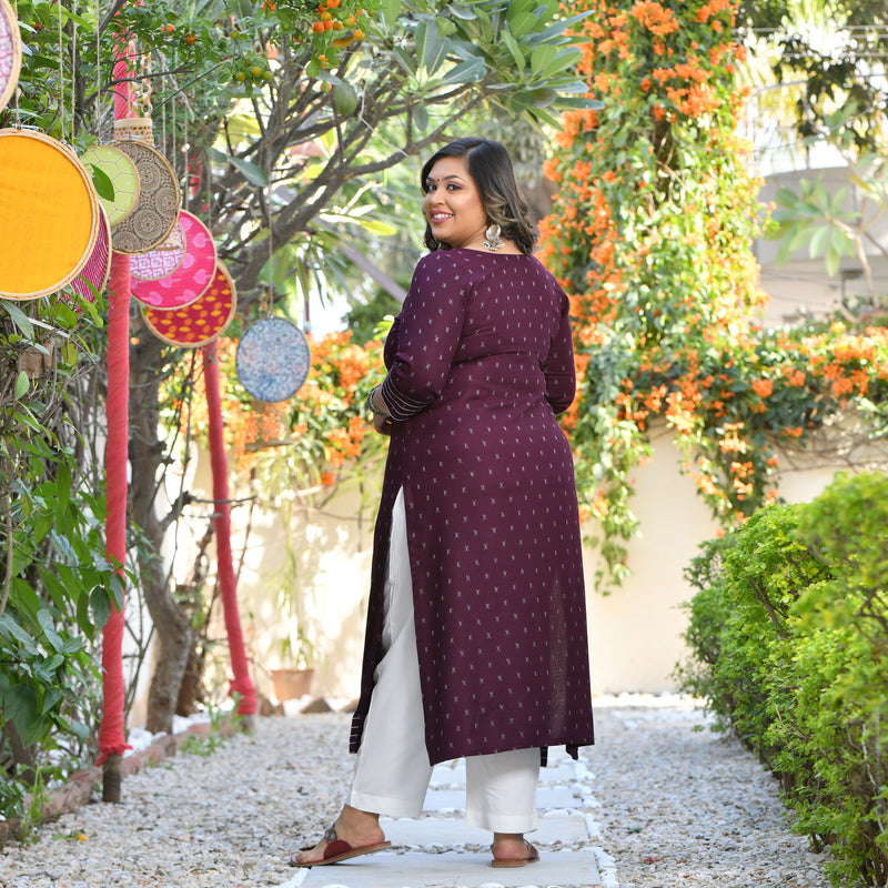 Antique Fuschia Rayon Kurta