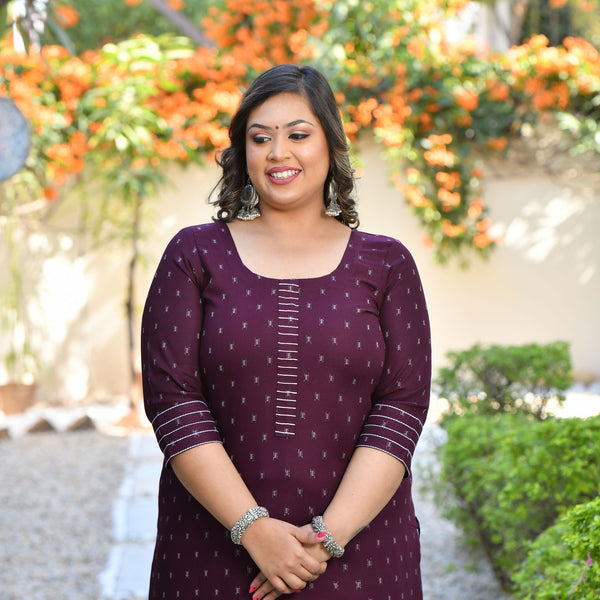 Antique Fuschia Rayon Kurta