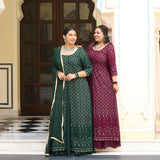 Wine Thread Embroidered Georgette Anarkali Dress