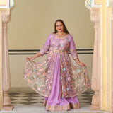 Secrets Of Lavender Floral Net Cape Set