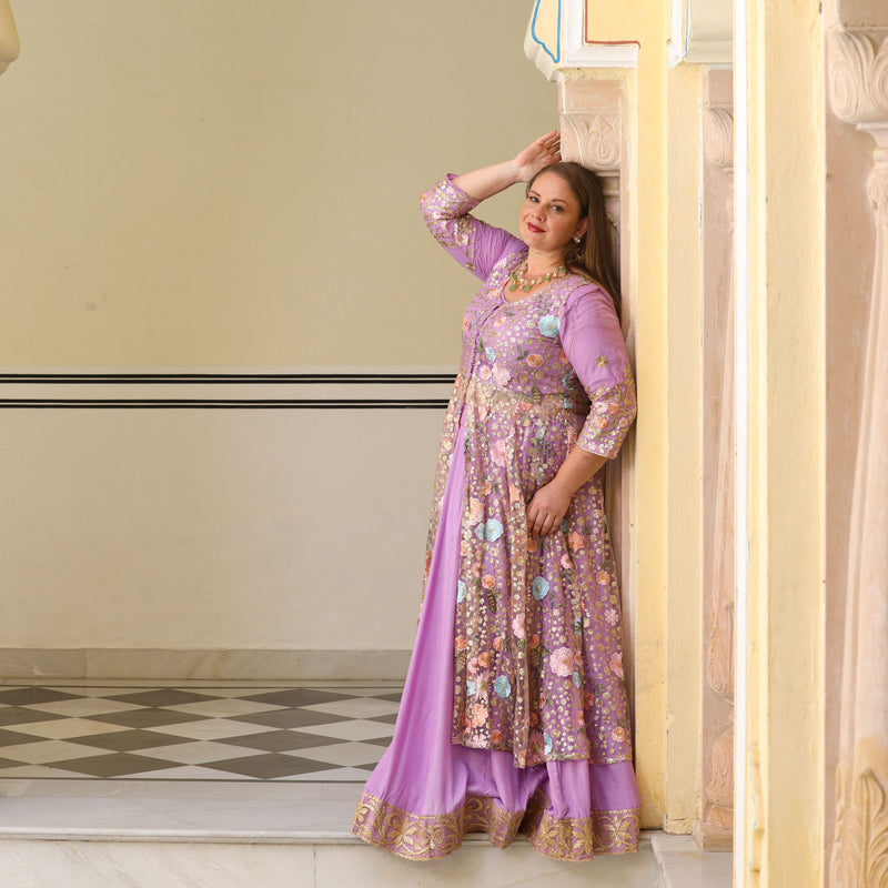 Secrets Of Lavender Floral Net Cape Set