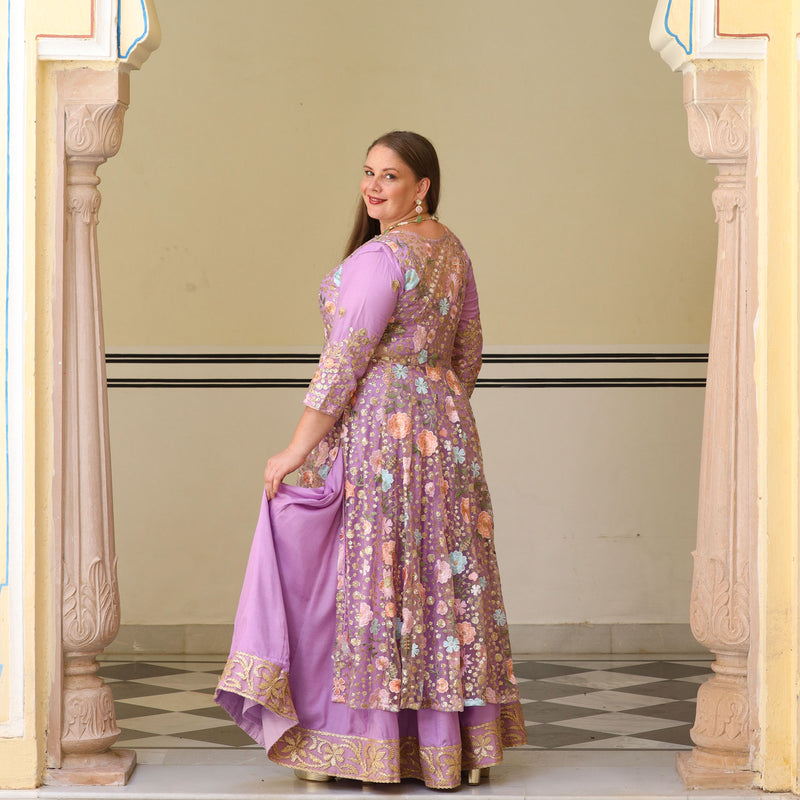 Secrets Of Lavender Floral Net Cape Set