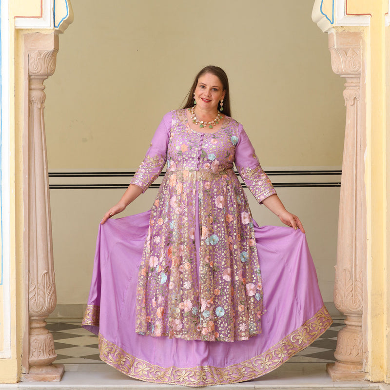 Secrets Of Lavender Floral Net Cape Set