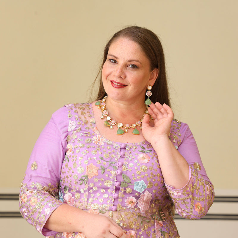 Secrets Of Lavender Floral Net Cape Set
