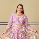 Secrets Of Lavender Floral Net Cape Set