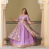 Secrets Of Lavender Floral Net Cape Set